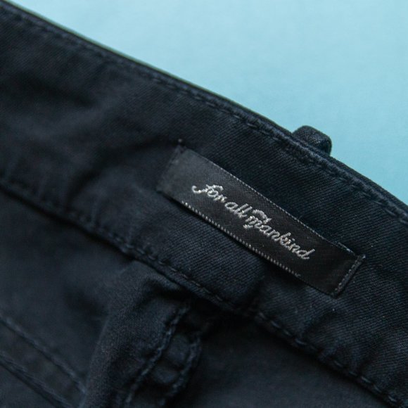 7 For All Mankind Solid Black Stirrup Foot Mid Rise Waist Skinny Jeans Size 26 - Picture 5 of 8